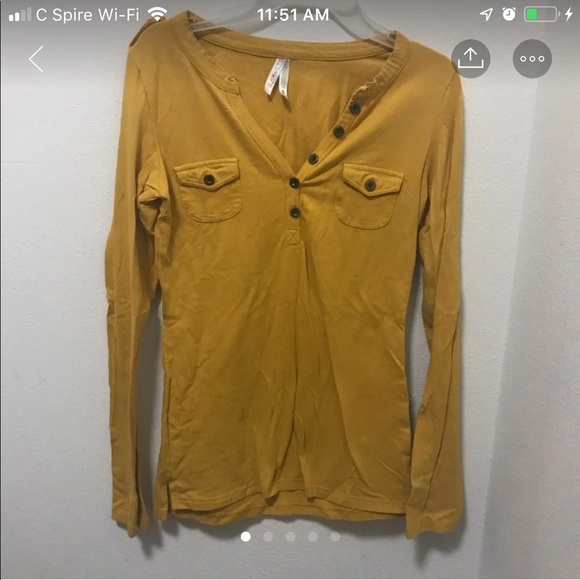 Mustard colored LONG SLEEVE NWOT small - Picture 1 of 5